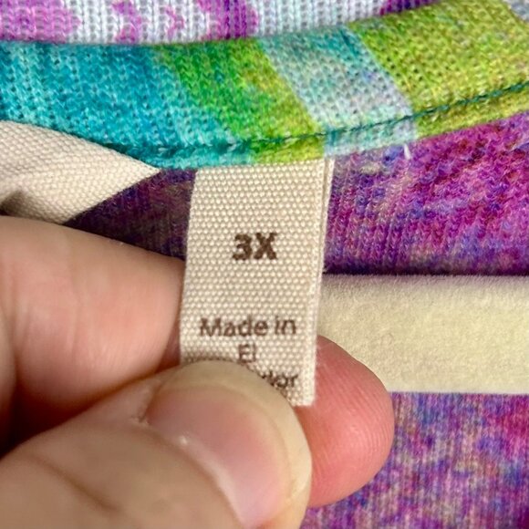 Soft Surroundings Dale Abstract Watercolor Tunic Shirt Women Plus 3X Purple - Picture 8 of 8